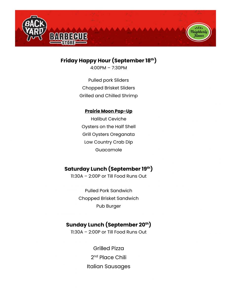 Click here to open the Backyard BBQ Weekly Food Menu!
